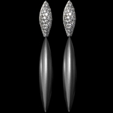 Earrings 4,5 cm 750/1000 white gold and titanium 