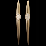 Asymmetrical earrings 750/1000 yellow brushed gold 
