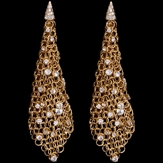Long earrings 750/1000 yellow gold 
