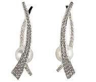 Platinum Earings with Diamonds and Pearls