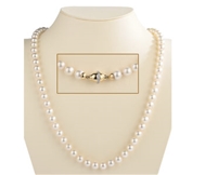 Rose Pearl Necklace-  Gold Clasp with Diamonds